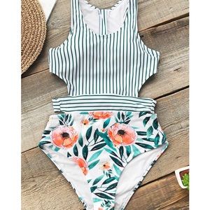 Cupshe Miss U Poppy Print One-piece